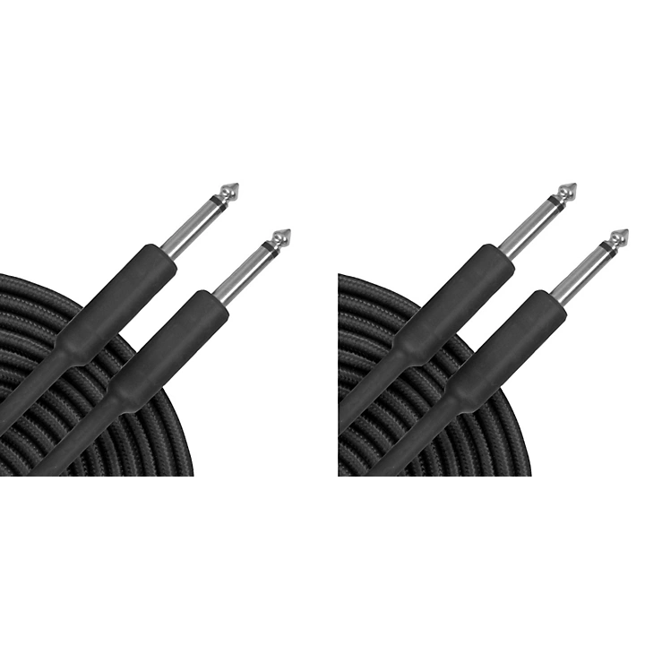 Braided Instrument Cable Black 20 ft 2 Pack