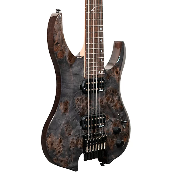 Ghost 7 string Super Shred Series Electric Guitar Black Burl
