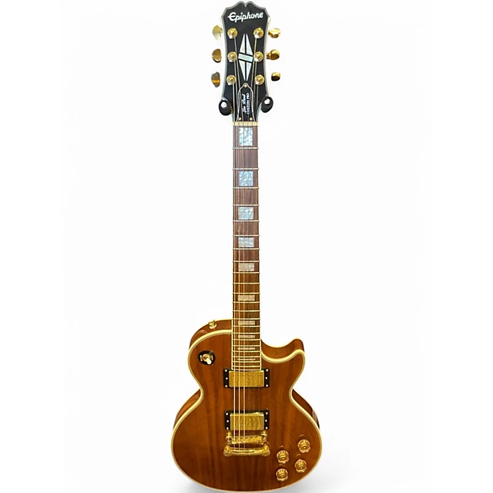 Epiphone Used Epiphone Limited Edition Les Paul Custom Pro Koa Natural Solid Body Electric Guitar.gc