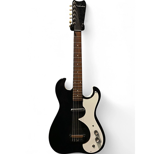 Vintage 1960S Silvertone 1420 Black Solid Body Electric Guitar