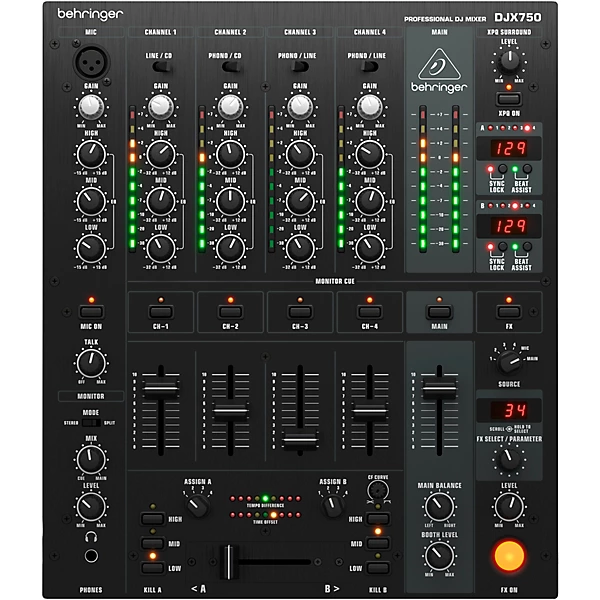 DJX750 5 Channel Pro DJ Mixer