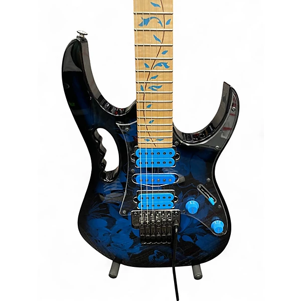 Used Ibanez JEM77P BLUE AND BLACK Solid Body Electric Guitar