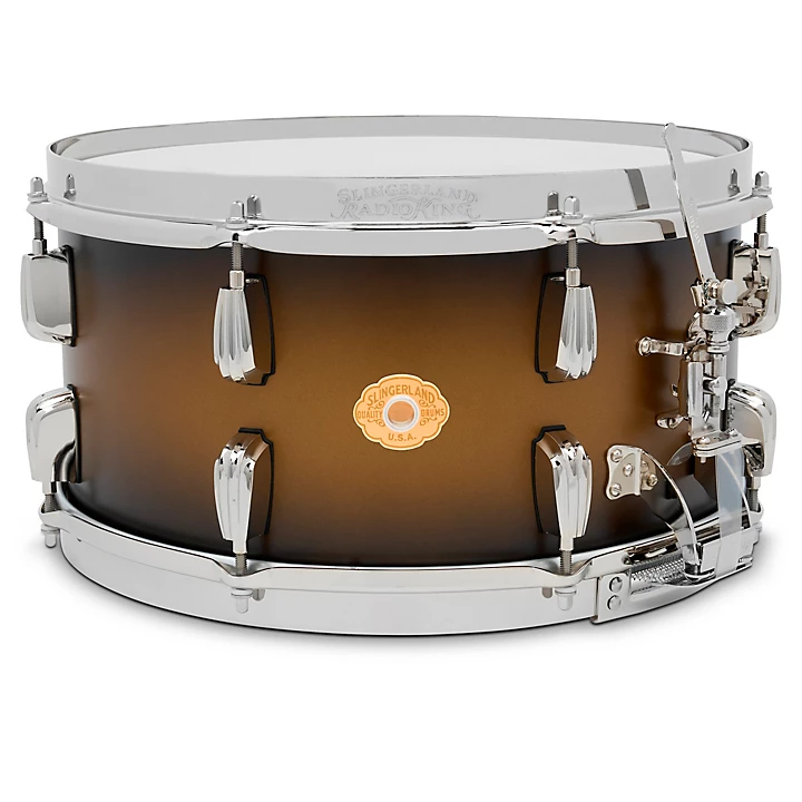 Slingerland Limited Edition Radio King Specialty Lacquer Maple Snare Drum 14 x 7 in. Black & Gold Lacquer