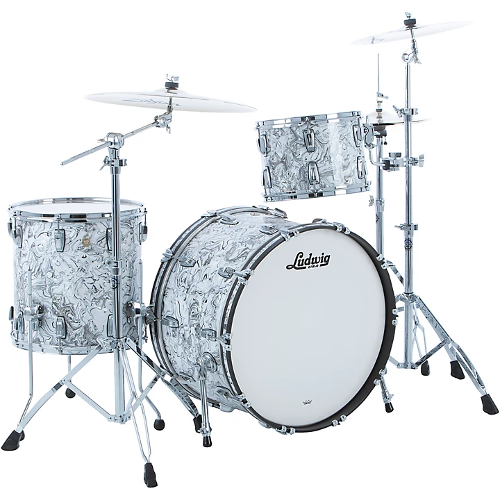 Classic Maple 3 Piece Pro Beat Shell Pack With 24 Bass Drum White Mosaic