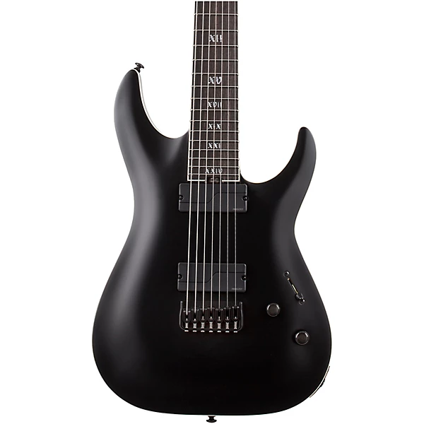 Schecter Guitar Research C 7 SLS Elite Evil Twin 7 String Electric Guitar Satin Black