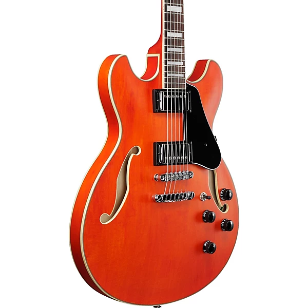 Ibanez Artcore AS73 Semi Hollow Electric Guitar Transparent Tangerine Flat