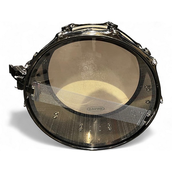 ddrum Used ddrum 65X14 Reflex Tattooed Lady Engraved Black Steel Snare Black Chrome Drum.gc