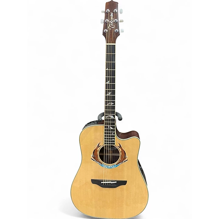 Takamine Used 2002 Takamine Limited Edition Whales Natural Acoustic Electric Guitar.gc