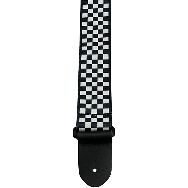 2 Polyester Guitar Strap Black and White Checker Board