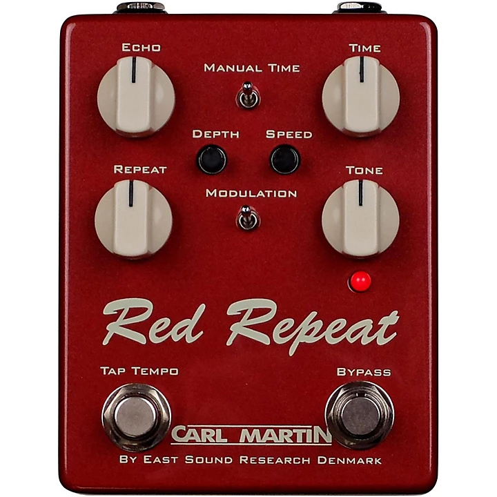 Red Repeat Delay Echo with Tap Tempo Pedal