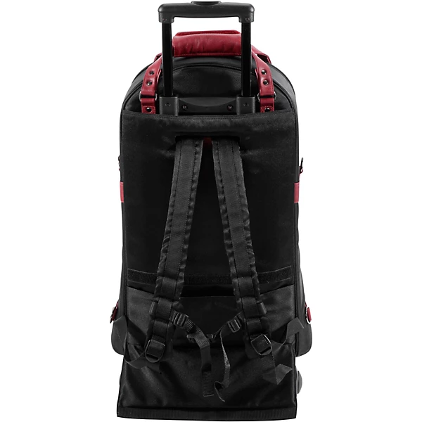 Triple Trumpet Wheelie or 2 Trumpets Piccolo Black Synthetic with Burgundy Leather Trim