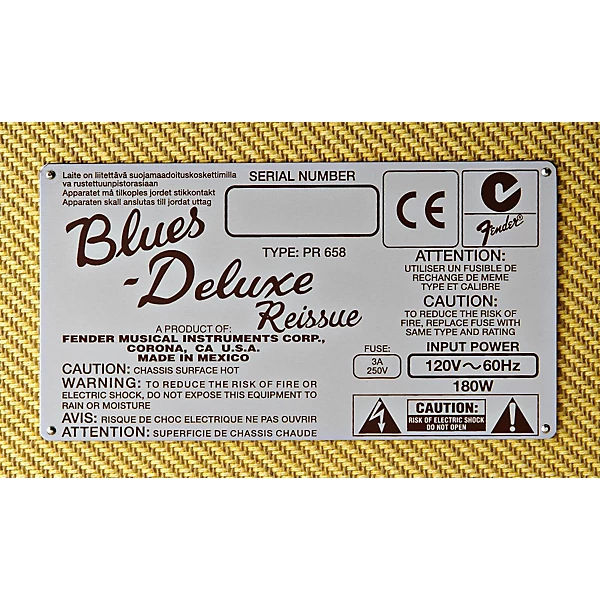 Fender Blues Deluxe Reissue 40W 1x12 Combo Amp Level 1 483718004000000.gc