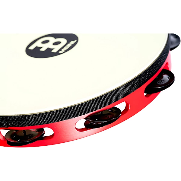 Touring Synthetic Head Wood Tambourine One Row Red