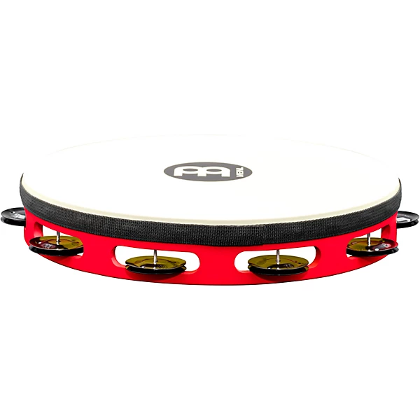 Touring Synthetic Head Wood Tambourine One Row Red