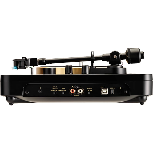 handytraxx 1bit High Resolution Portable Record Player with NuTube Black Gold