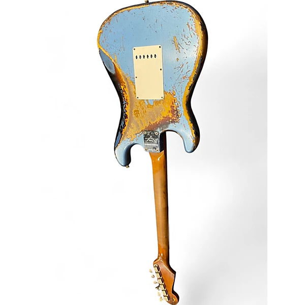 Fender Used Fender Custom Roasted 60s Stratocaster Heavy Relic blue over sunburst Solid Body Electric Guitar.gc