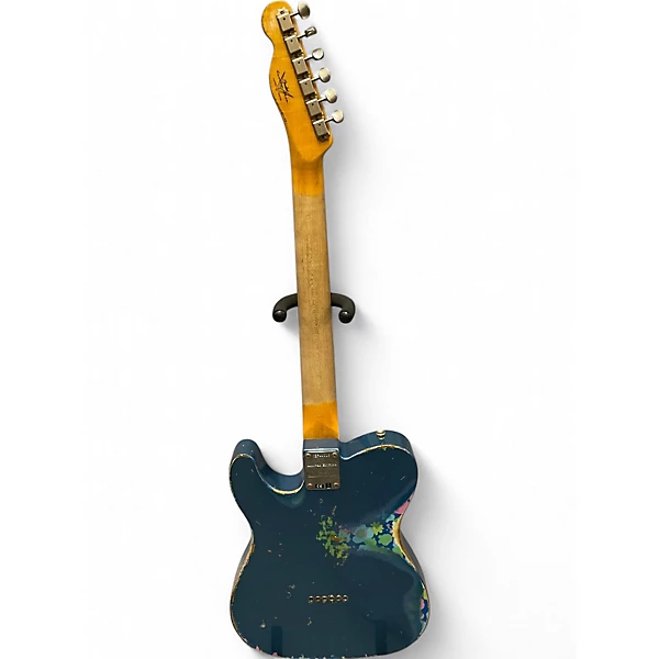 Used Fender Custom Shop Limited Edition 60s HS Relic Telecaster Lake Placid Blue Over Blue Flower Solid Body Electric Guitar