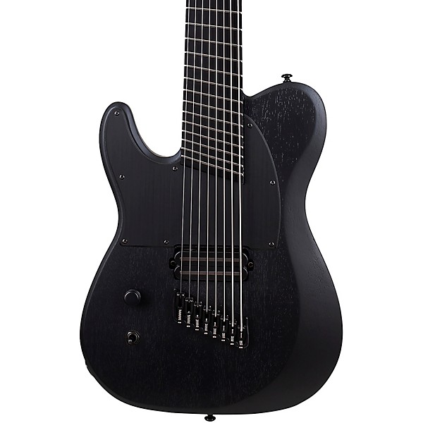 Schecter Guitar Research PT 8 MS Black Ops Left Handed Electric Guitar Satin Black Open Pore