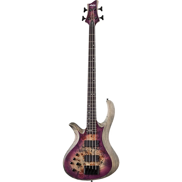 Schecter Guitar Research Riot 4 Left Handed 4 String Electric Bass Aurora Burst
