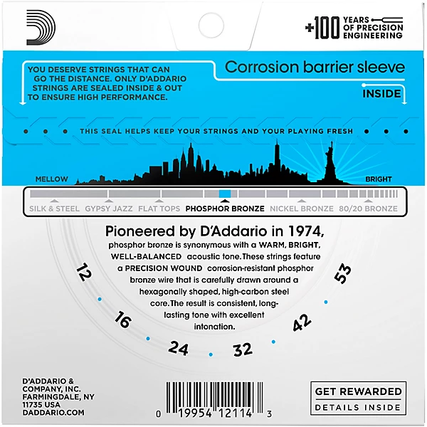 EJ16 Phosphor Bronze Light Acoustic Guitar Strings Single Pack