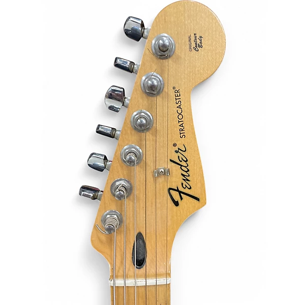 Used 2000s Fender MEXICAN STRAT Olympic White Solid Body Electric Guitar