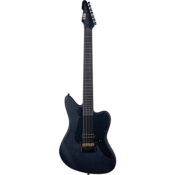 LTD Alex Wade XJ Evertune Baritone Electric Guitar Open Grain Black Satin