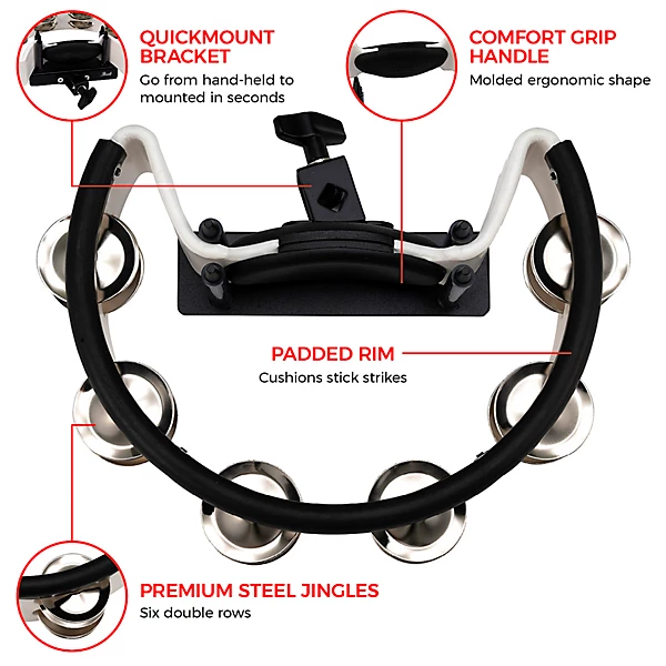 Quickmount Tambourine With Premium Steel Jingles