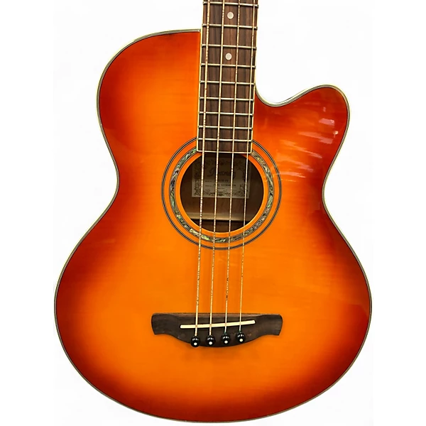 Used Ibanez AEB20E Orange BURST Acoustic Bass Guitar