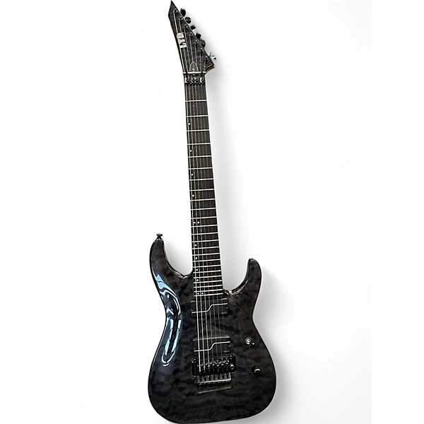 Used ESP BUZ 7 Trans Black Solid Body Electric Guitar