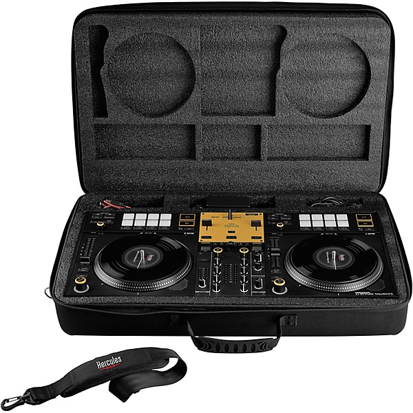 DJControl Inpulse T7 Premium Edition 2 Channel Motorized DJ Controller with Premium Fader Module and Travel Bag Gold