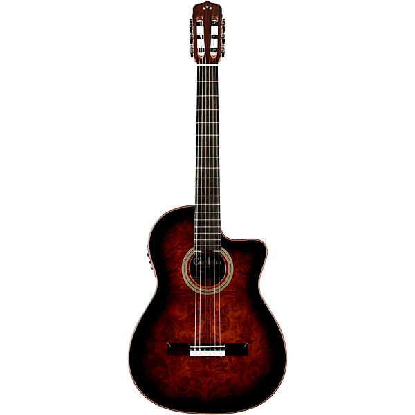 Cordoba Fusion 12 Exotic Top Nylon String Classical Acoustic Electric Guitar Brown Sugar Burst