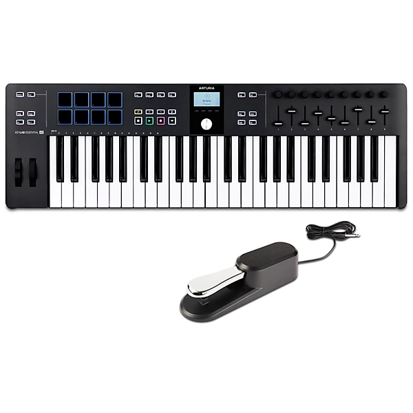 KeyLab Essential 49 mk3 Keyboard Controller With Universal Sustain Pedal Black