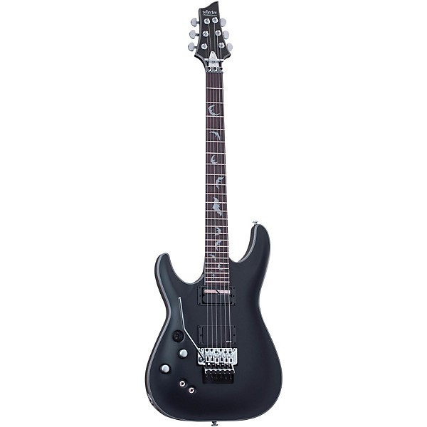 Damien Platinum 6 with Floyd Rose and Sustainiac Left Handed Electric Guitar Satin Black