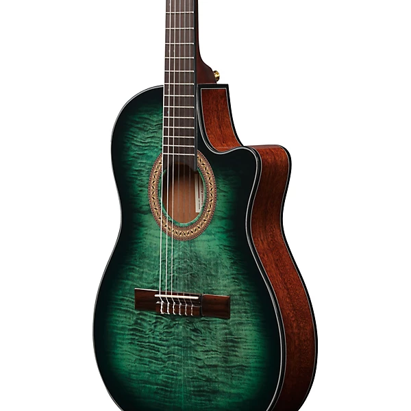 Ibanez GA35FMTCE Flamed Maple Top Classical Acoustic Electric Guitar Emerald Burst