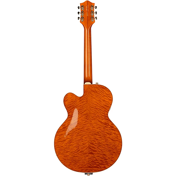 Gretsch Guitars G6120TGQM 56 Limited Edition Quilt Classic Chet Atkins Hollowbody Electric Guitar Roundup Orange Stain