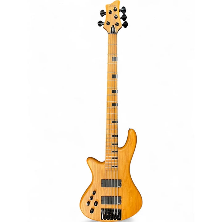 Used Schecter Guitar Research Stiletto Session 5 Natural Electric Bass Guitar