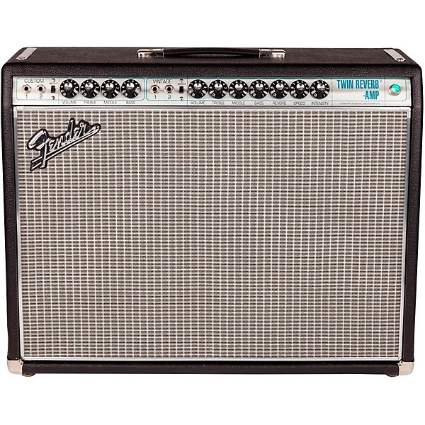 Fender 68 Custom Twin Reverb 85W 2x12 Tube Guitar Combo Amp with Celestion G12V 70s Speaker Level 1 Black J00633004001000.gc