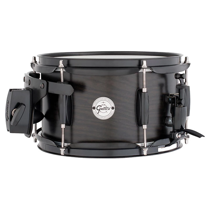 Silver Series Ash Side Snare Drum with Black Hardware 10 X 6 Satin Ebony