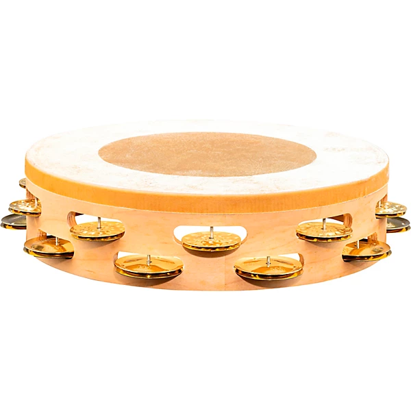 MEINL Artisan Edition Calf Skin Tambourine Dual Rows, Mixed Jingles, 10\