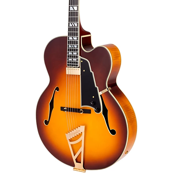 Excel EXL 1 Hollowbody Electric Guitar w Seymour Duncan Johnny Smith Mini Humbucker Dark Iced Tea Burst