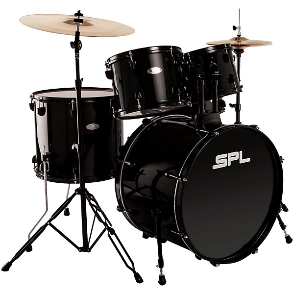 Sound Percussion Labs Unity 5 Piece Drum Set with Hardware Cymbals and Throne Level 1 Black J08439004002000.gc