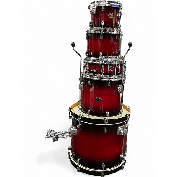 TAMA Used TAMA 5 Piece Silverstar Red to Black Fade Drum Kit.gc