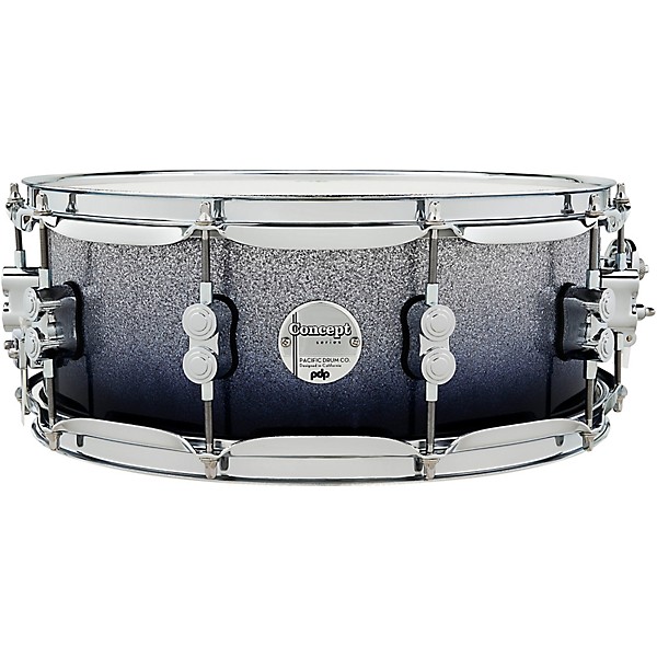 Concept Maple Series Snare Drum Silver to Black Sparkle Fade 55x14
