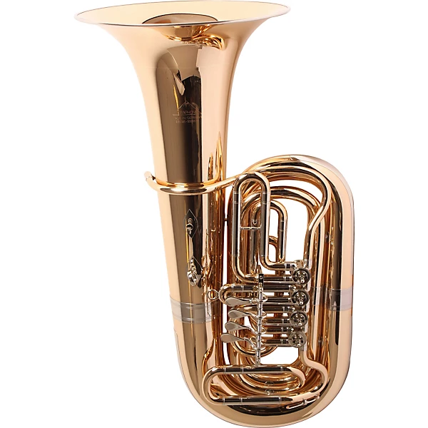 186 4U Series 4 Valve Gold Brass BBb Tuba with Hard Case