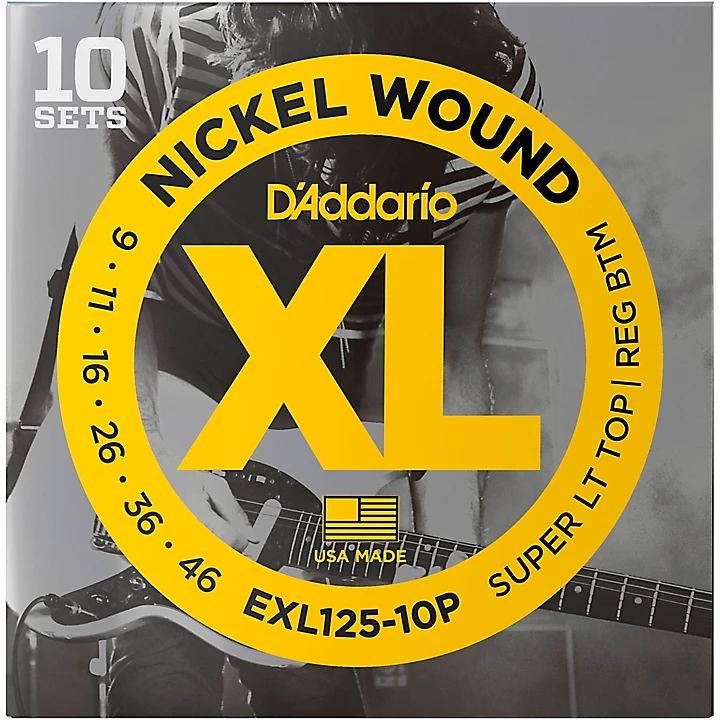 EXL125 Super Light Top Regular Bottom Electric Guitar Strings 10 Pack