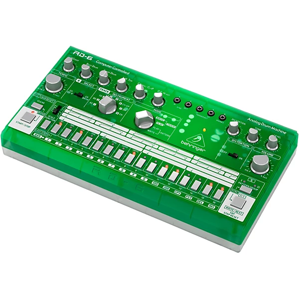Behringer RD 6 LM Analog Drum Machine Green Translucent Level 1 M09487004000000.gc