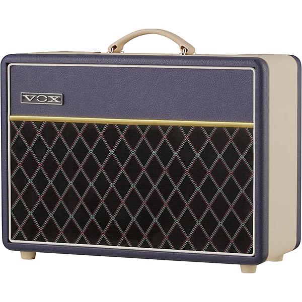 VOX AC10 Custom 10W 1x10 Limited Edition Tube Guitar Combo Amp With KORG Pitchblack X Pedal Tuner Blue/Cream