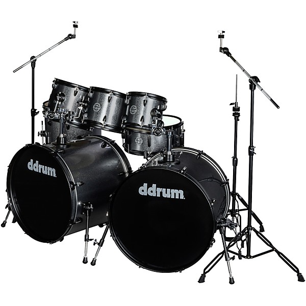 ddrum D2 8 Piece Double Bass Complete Kit With Black Hardware Dark Silver Sparkle