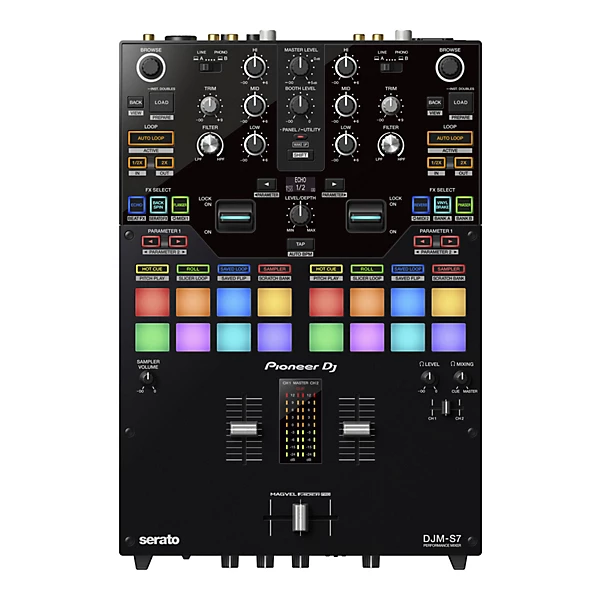 Pioneer DJ DJM S7 2 Channel Battle Mixer for Serato DJ rekordbox With Performance Pads Level 1 L82132004000000.gc