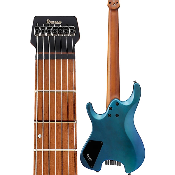Q547 7 String Electric Guitar Blue Chameleon Metallic Matte